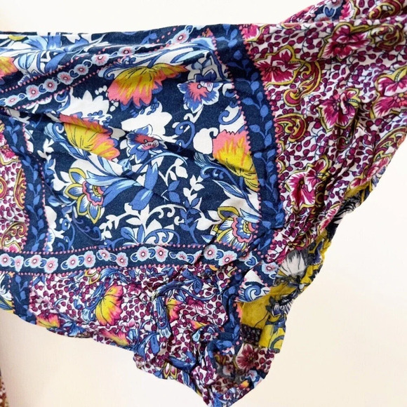 Entro Womens Patchwork Peasant Boho Top Tunic Dress Sz L NWOT - Picture 5 of 10